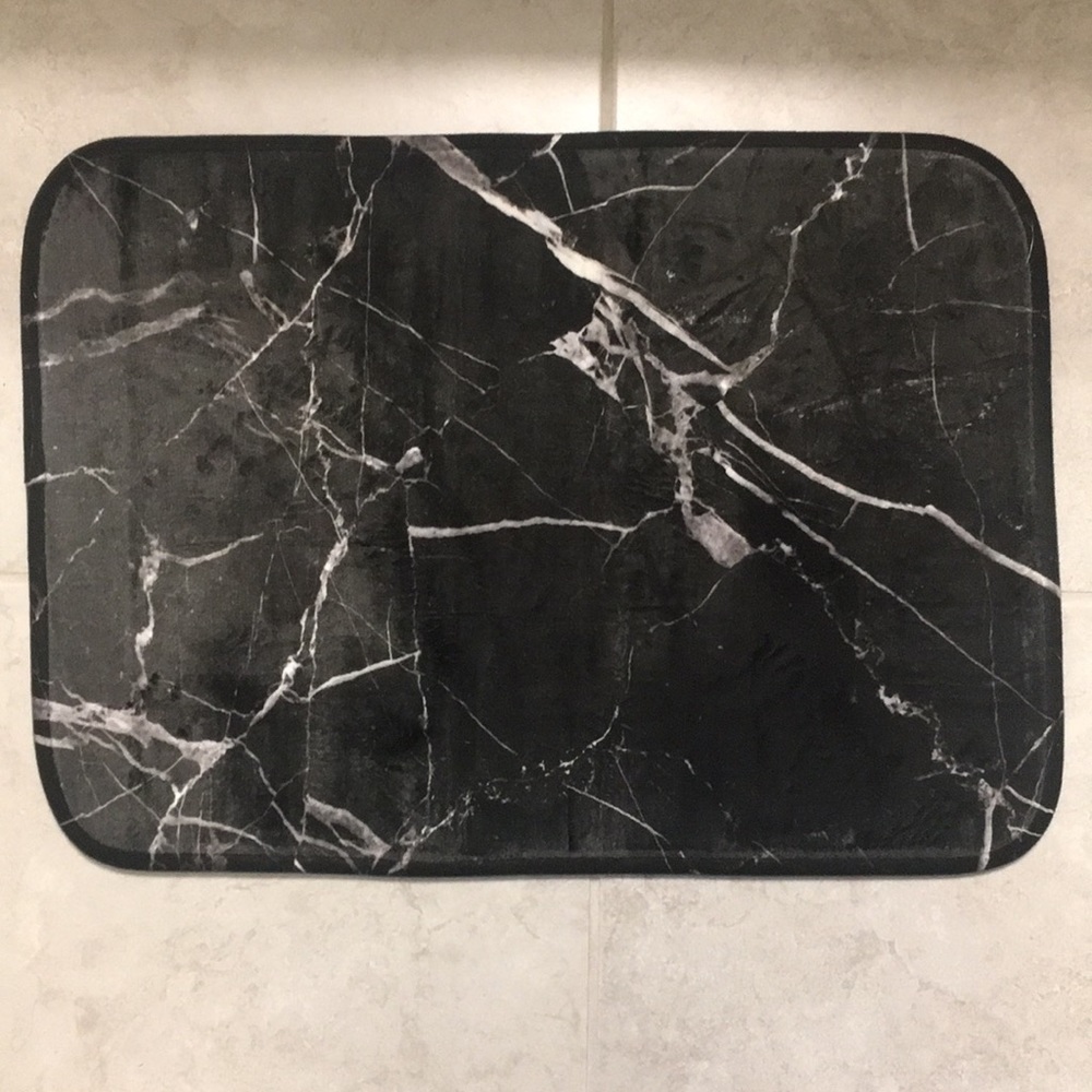 BRAND NEW Society 6 Bath Mat- Black Marble